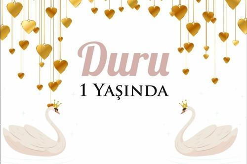 Kuğu Temalı Doğum Günü Afişi 35X50 cm