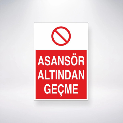 Asansör Altından Geçme Sticker 20X28 Cm
