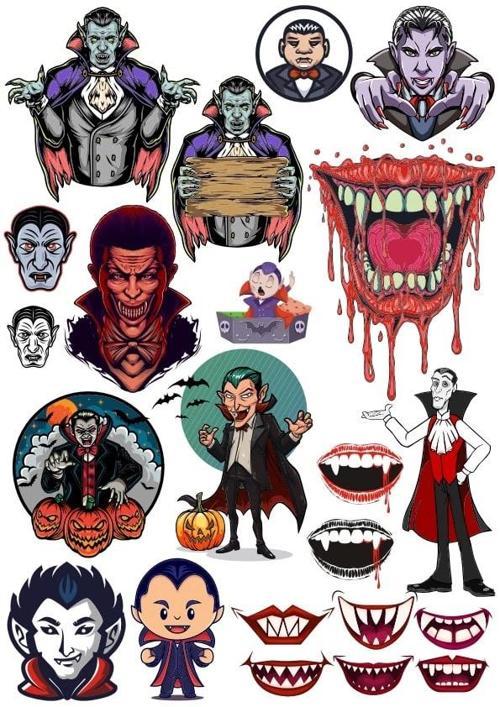 Vampir Sticker Set 2 16 Parça Telefon, Tablet, Defter, Laptop Sticker