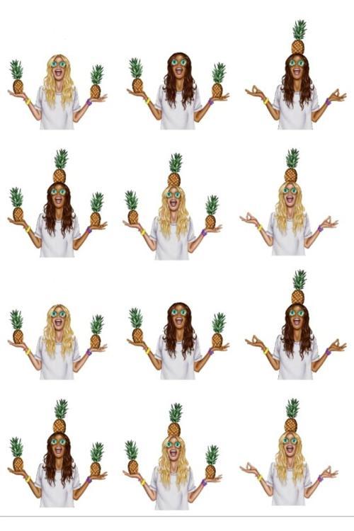 Ananas ve Yoga Sticker Set