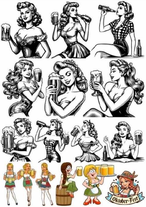 Bira İçen Kız Sticker