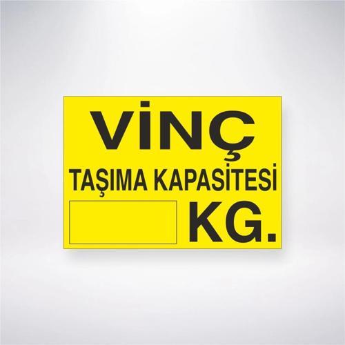 Vinç Taşıma Kapasitesi KG Sticker 20X28 Cm