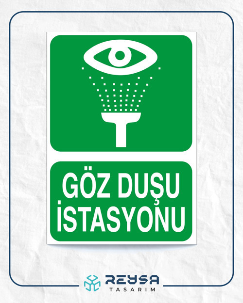 Göz Duşu İstasyonu Sticker 20X28 Cm