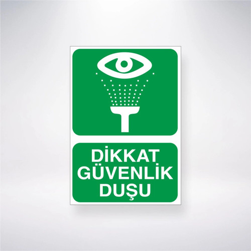 Dikkat Güvenlik Duşu Sticker 20X28 Cm
