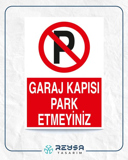 Garaj Kapısı Park Etmeyiniz Sticker 20X28 Cm