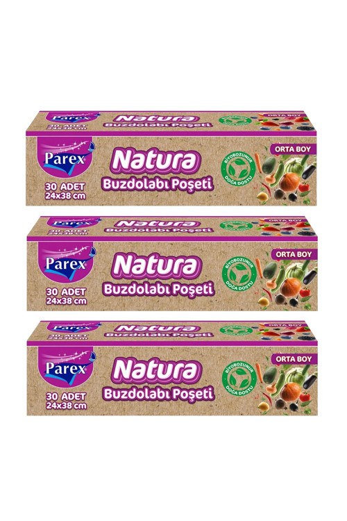 Natura Buzdolabı Poşeti Orta Boy 20’li Üçlü Paket