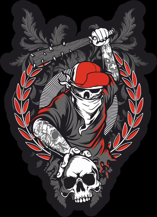 Kurukafalar Sticker 10x10 cmRenkli Sticker