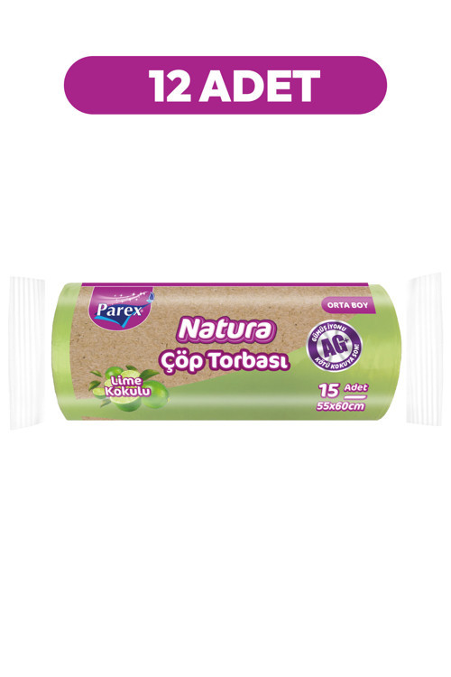 Natura Çöp Torbası Orta Boy 15'li 55 x 60 cm Onikili Paket
