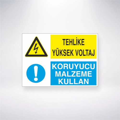 Tehlike Yüksek Voltaj Koruyucu Malzeme Kullan Sticker 20X28 Cm