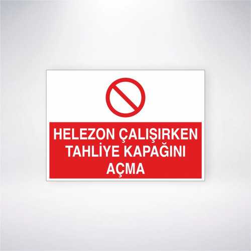 Helezon Çalışırken Tahliye Kapağını Açma Sticker 20X28 Cm