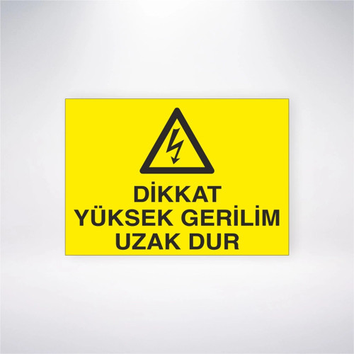 Dikkat Yüksek Gerilim Uzak Dur Sticker 20X28 Cm