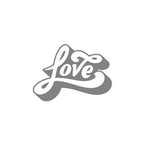 Love Sticker 17x17 Cm Gri