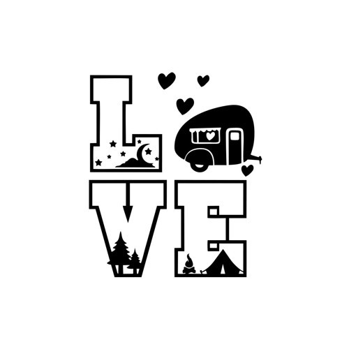 Love Sticker 17x17 Cm Siyah
