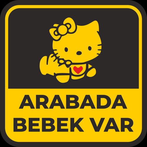 Arabada Bebek Var 2 Sticker 10x10 cmRenkli Sticker