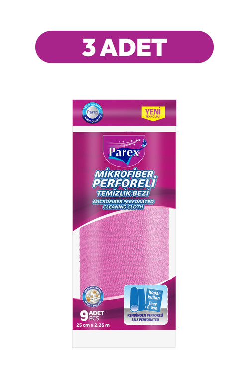 Mikrofiber Perforeli 9’lu Rulo Bez Üçlü Paket