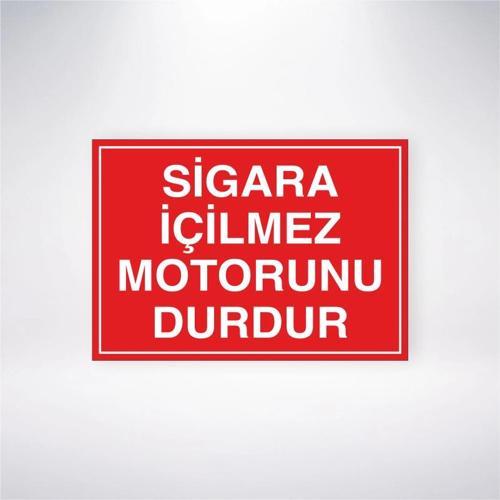 Sigara İçilmez Motorunu Durdur Sticker 20X28 Cm