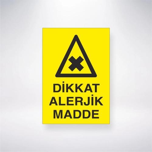 Dikkat Alerjik Madde Sticker 20X28 Cm