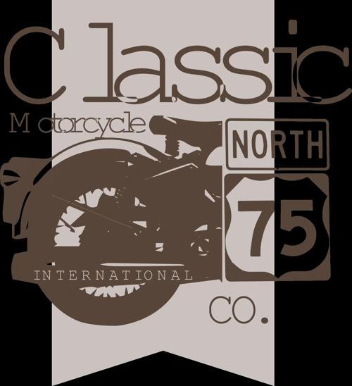 Classic Motorcycle Sticker 10x10 cmRenkli Sticker