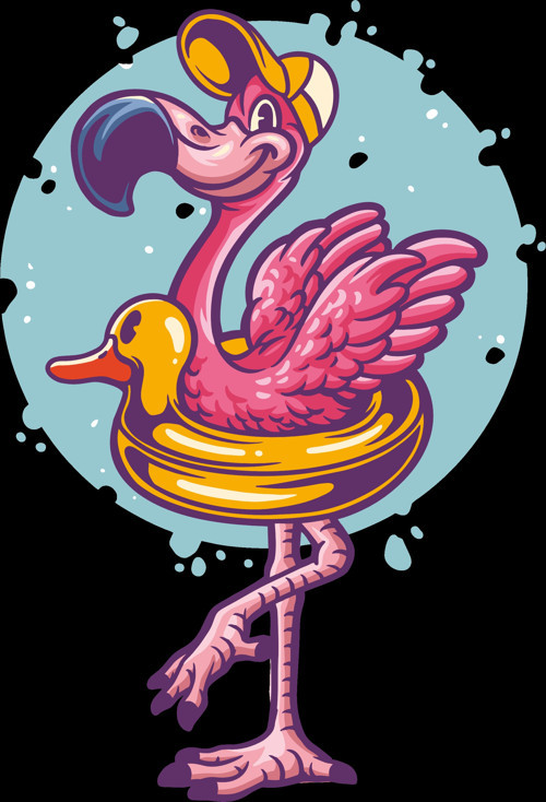 flamingo sticker 10x10 cmRenkli Sticker