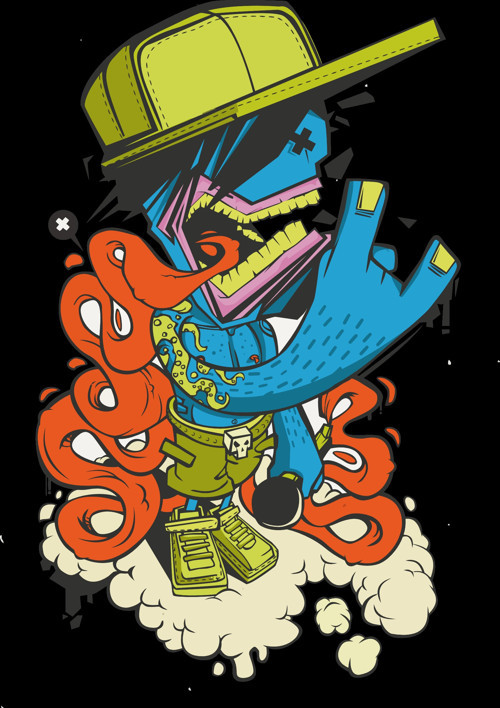 Mavi adam sticker 10x10 cmRenkli Sticker