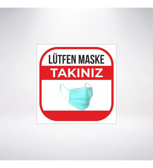 Maskeni Tak 20x20 Sticker 20X28 Cm