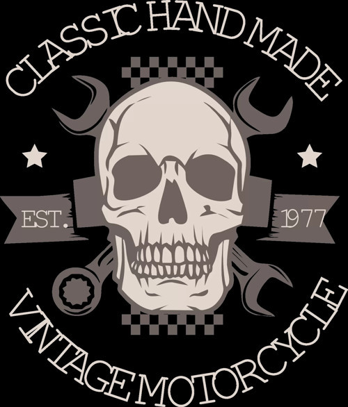 Vintage Motorcycle Sticker 10x10 cmRenkli Sticker