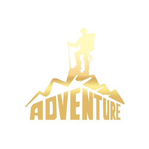 Adventure Dağcı Sticker 17x17 Cm Gold