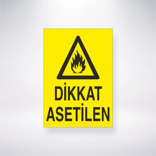 Dikkat Asetilen Sticker 20X28 Cm