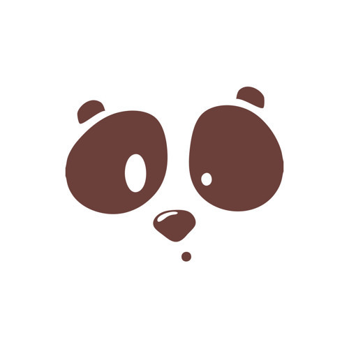 Panda Surat Sticker 17x17 Cm Kahverengi