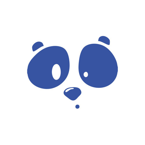 Panda Surat Sticker 17x17 Cm Mavi