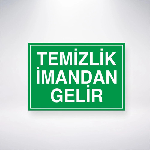 Temizlik İmandan Gelir Sticker 20X28 Cm