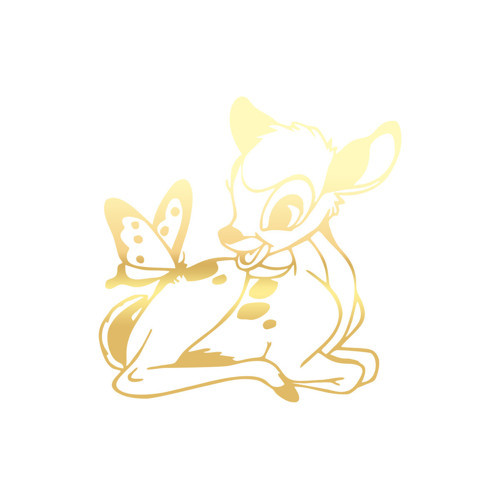 Ceylan Ve Kelebek Araba Sticker 17x17 Cm Gold
