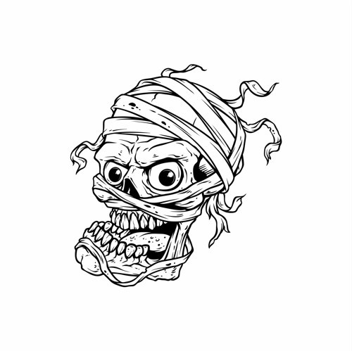 Mumya iskelet 3 Sticker 10x10 cmRenkli Sticker