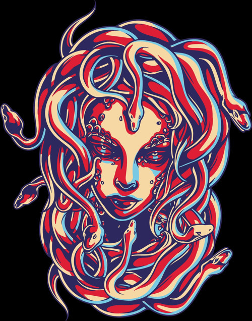 Medusa Sticker 10x10 cmRenkli Sticker