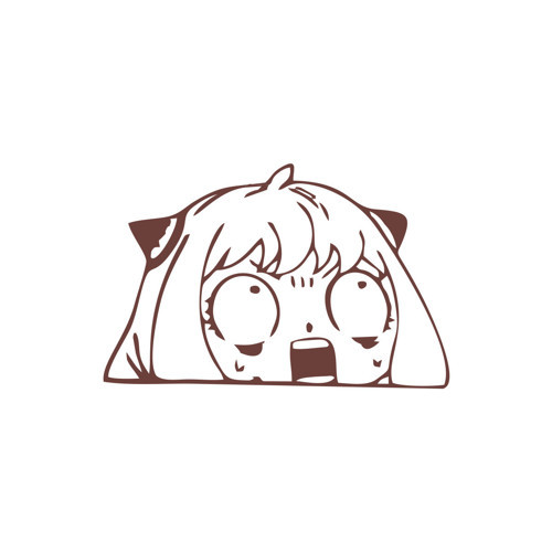 Anime Araba Sticker 17x17 Cm Kahverengi