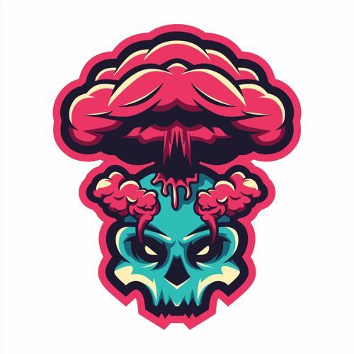 Yanardağ ve Kurukafa Sticker 10x10 cmRenkli Sticker