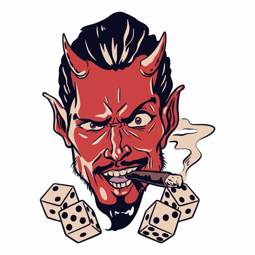 şeytan Sticker 10x10 cmRenkli Sticker