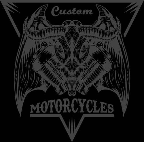 Custom Motorcycle Kanatlı Sticker 10x10 cmRenkli Sticker