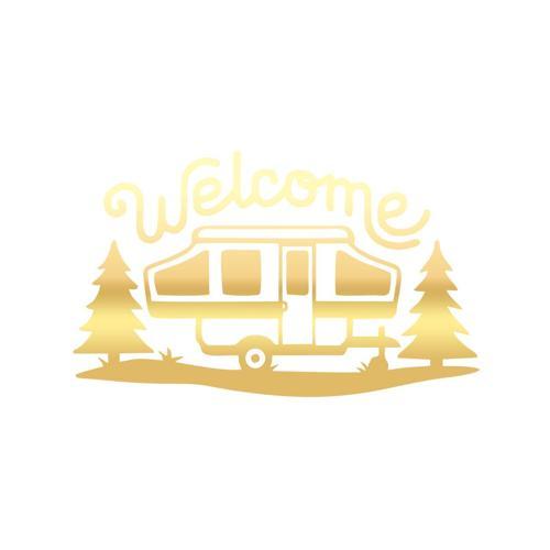 Welcome Karavan Sticker 17x17 Cm Gold