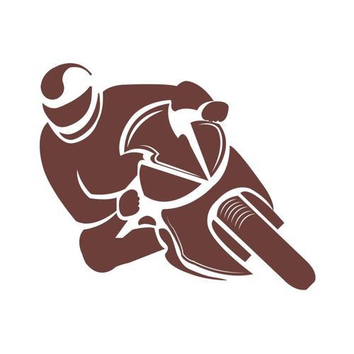 Motorcu Sticker 17x17 Cm Kahverengi