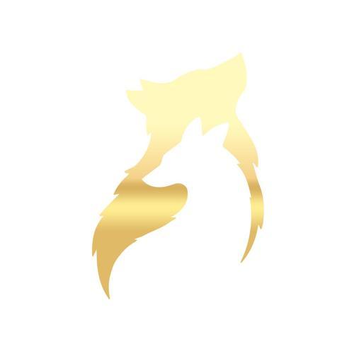 Kurt İçinde Kurt Sticker 17x17 Cm Gold