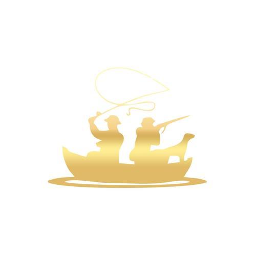 Balıkçı ve Avcı Sticker 17x17 Cm Gold