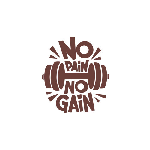 No Pai No Gain GYM Sticker 17x17 Cm Kahverengi