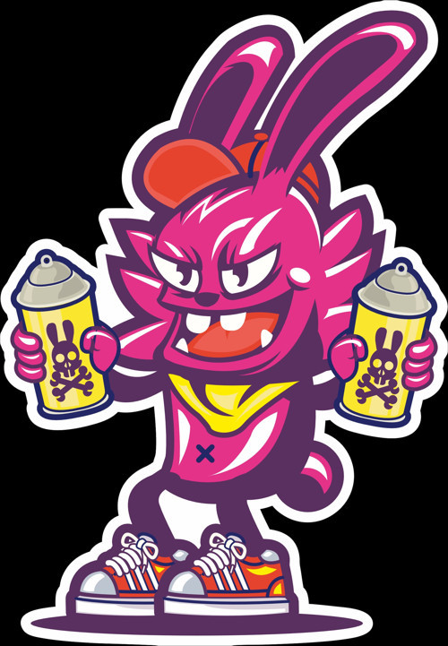 Sprey ve Tav?an Sticker 10x10 cmRenkli Sticker