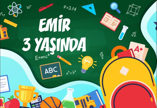 okul temalı doğum günü afişi 70X100 cm