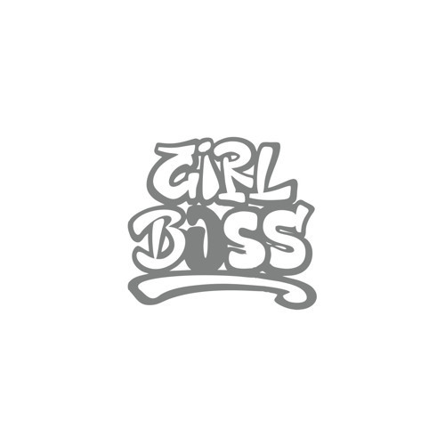 Girl Boss Sticker 17x17 Cm Gri