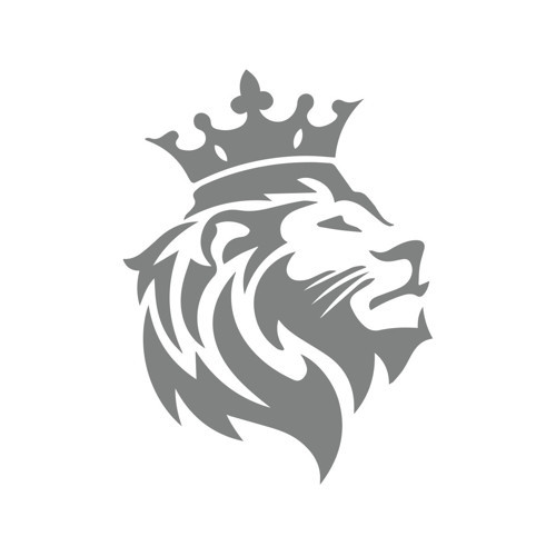 Kral Taçlı Aslan Sticker 17x17 Cm Gri
