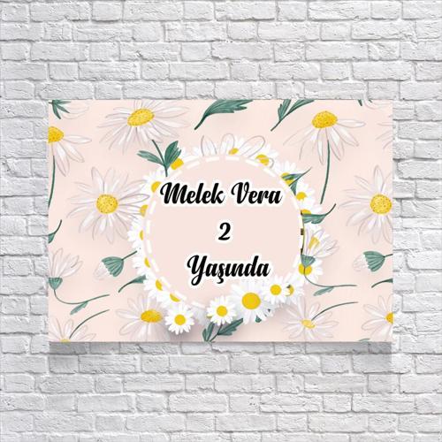 Papatya Temalı Doğum Günü Afişi 100X150 cm