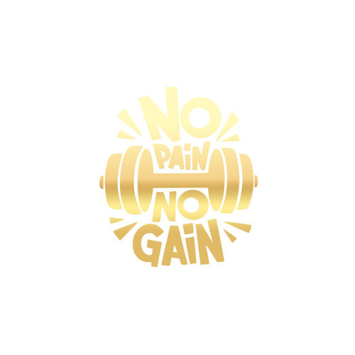 No Pai No Gain GYM Sticker 17x17 Cm Gold