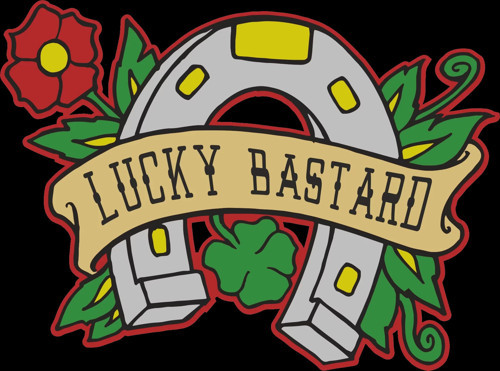 Lucky Bastard Sticker 10x10 cmRenkli Sticker